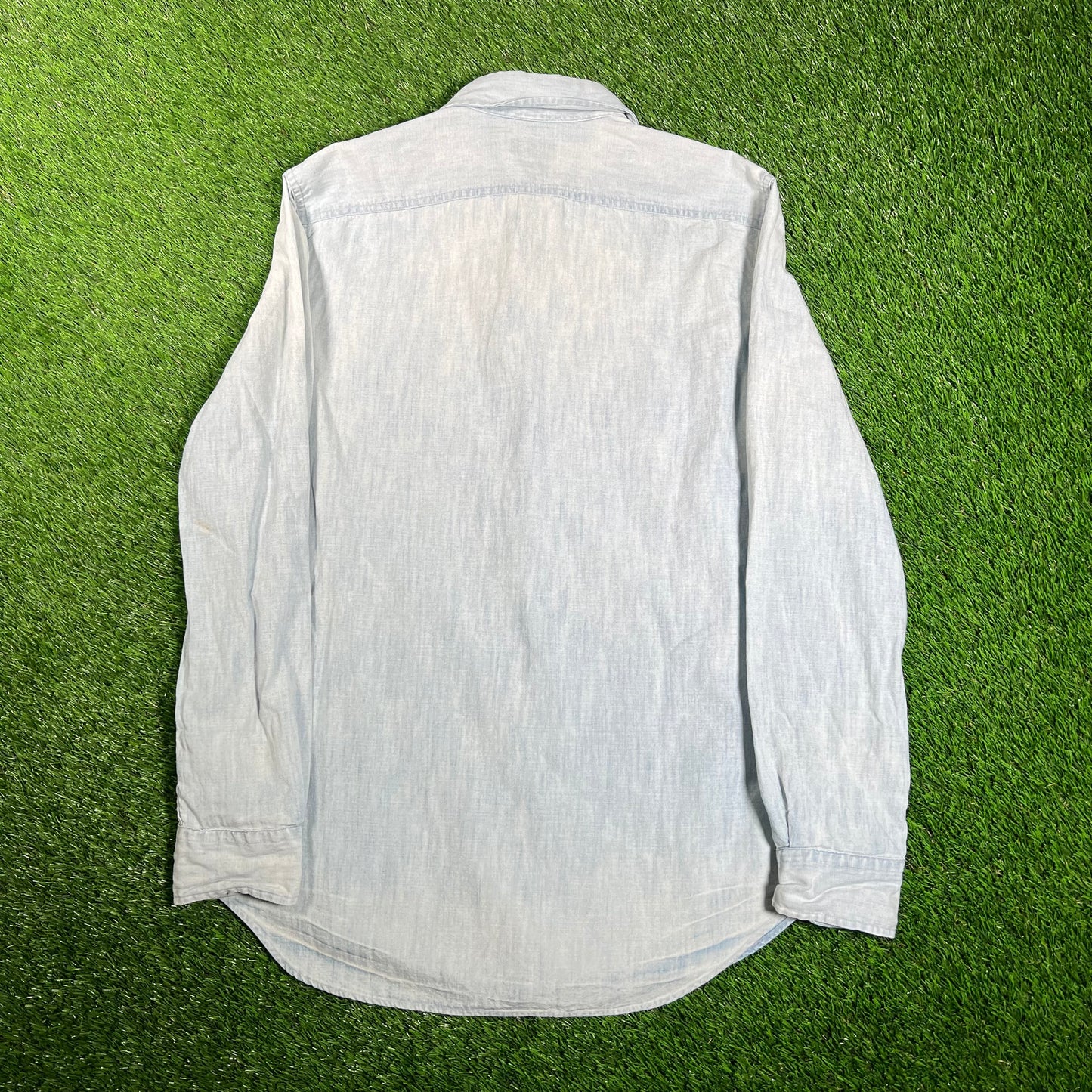 Polo Ralph Lauren Purple Label Blue Button Up Shirt Size Medium USED v18123