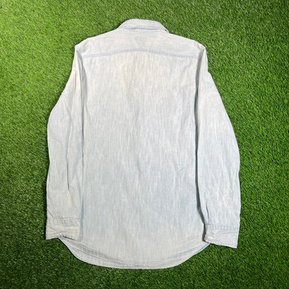 Polo Ralph Lauren Purple Label Blue Button Up Shirt Size Medium USED v18123