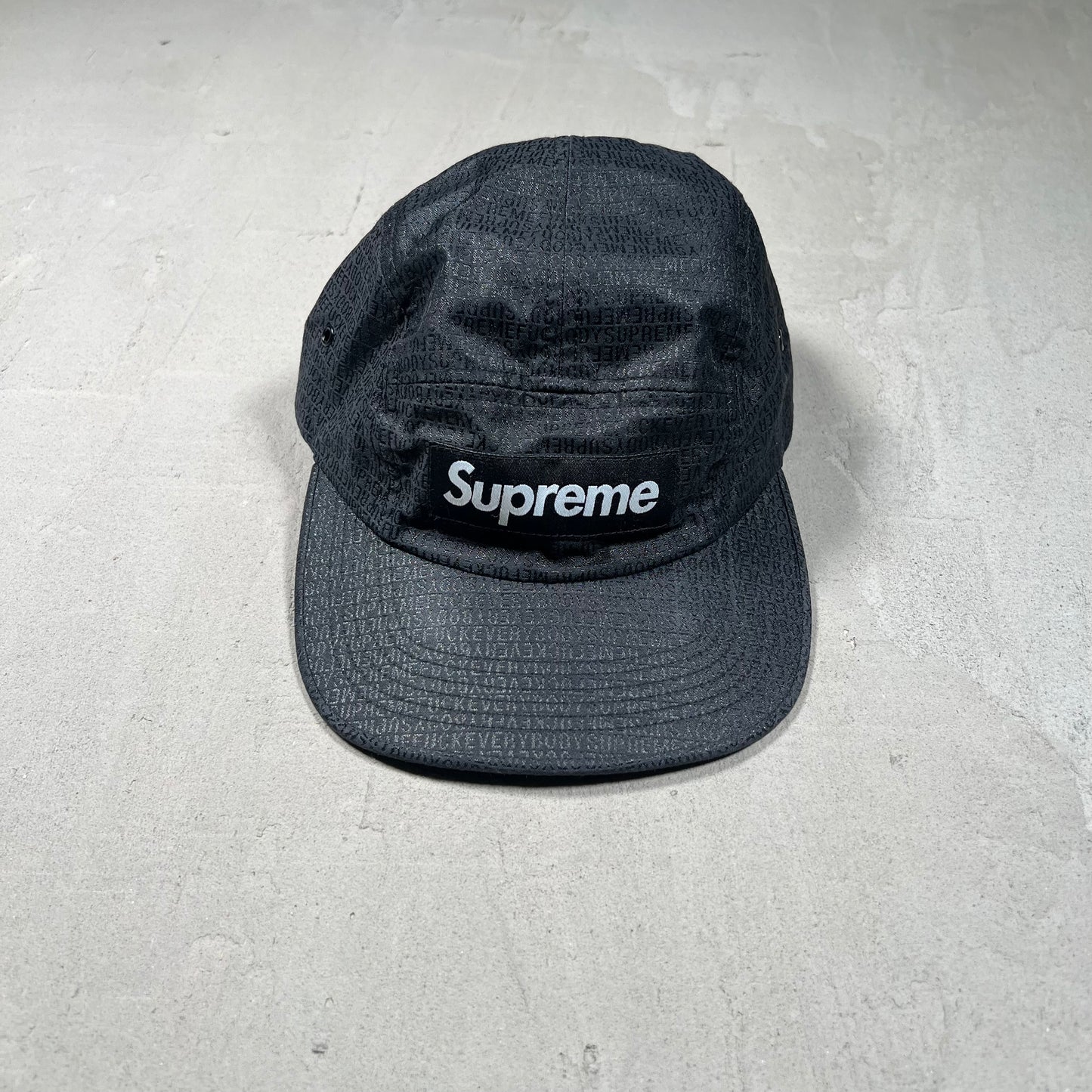 Supreme Ripstop Fuck Everybody Black Camp Hat USED x17499