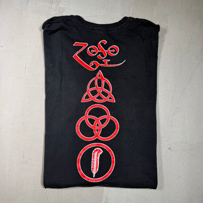1988 Led Zeppelin Wizard Zoso Blimp Black Tee Size XL USED v15388