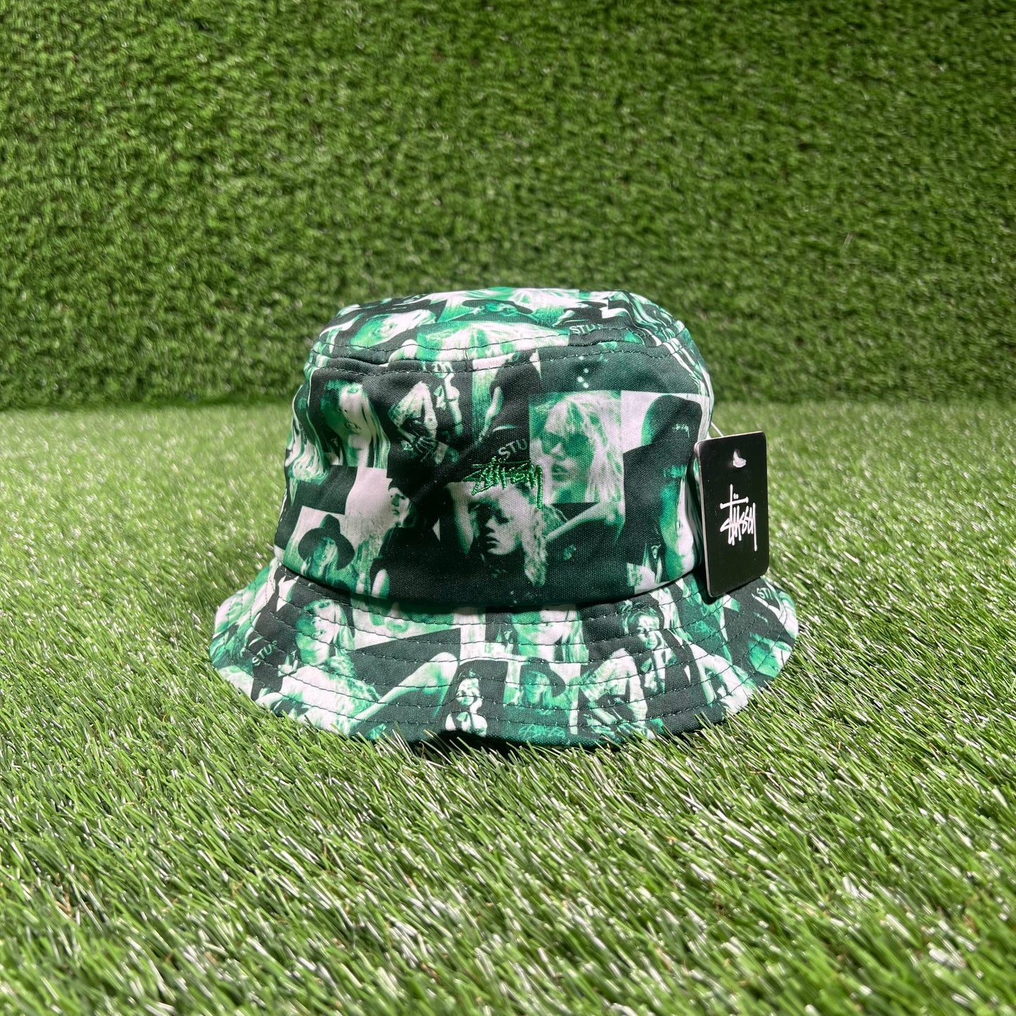 Stussy Green Love laura Bucket Hat One Size NEW x15727