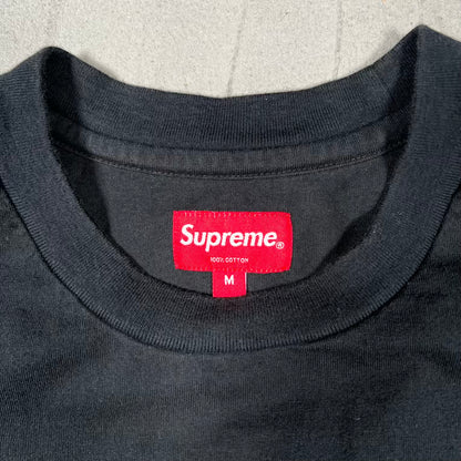 Supreme Side Logo Black Tee (2020) Size Medium USED x18939