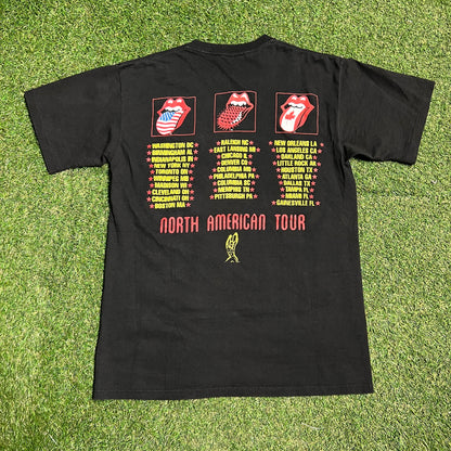 1995 Rolling Stones "Voodoo" North American Tour Black Tee Size Large USED v16119