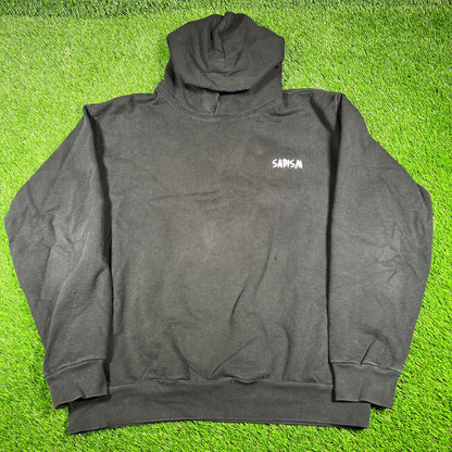 Warren Lotas Sadism Fire Skull Black Hoodie Size XL USED x14673