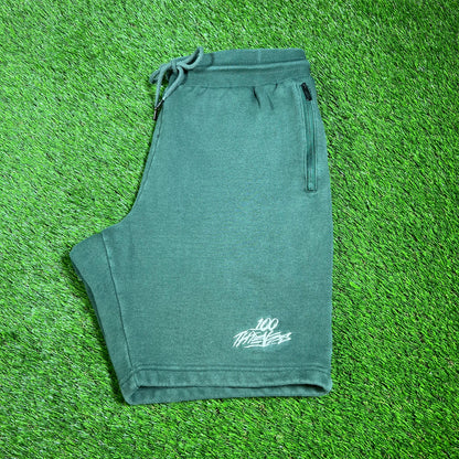100 Theives Green Sweat Shorts Size Large v16572