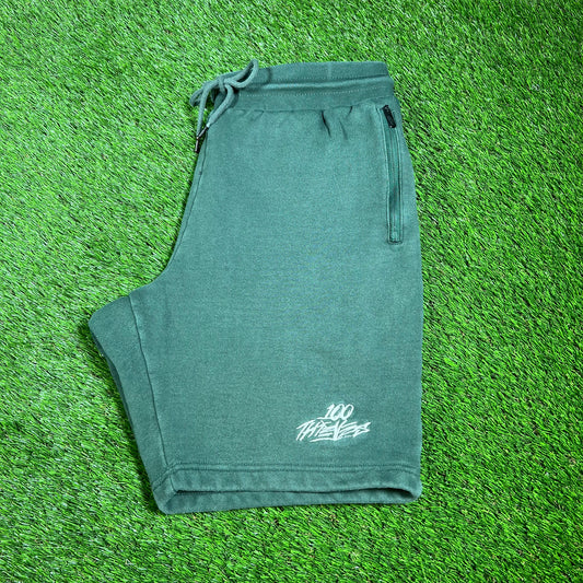 100 Theives Green Sweat Shorts Size Large v16572
