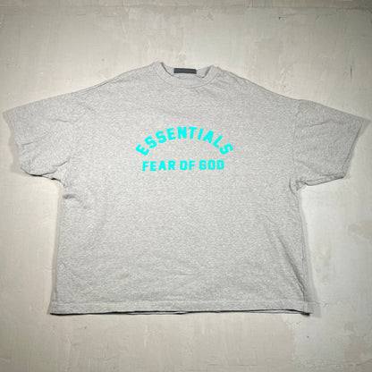 Essentials Fear of God FOG Grey Teal Heavyweight Tee Size Large USED x17280