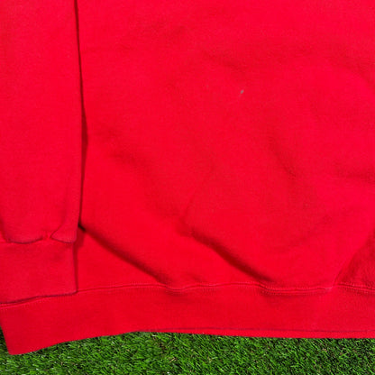 1990s Nike Red/Red Crewneck Size XL USED v18719