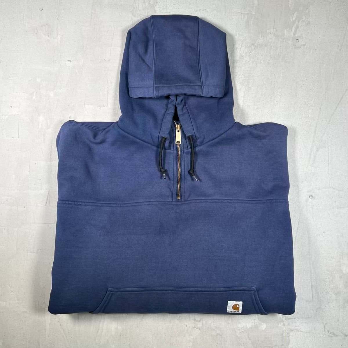 Y2K Carhartt Half Zip Thermal Lined Navy Hoodie Size 3XL USED v20373