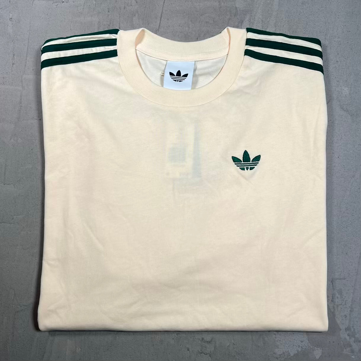 Adidas Green Stripe Warm Vanilla Tee Size Small NEW v20329