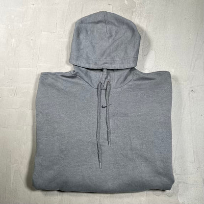 Y2K Nike Black Center Swoosh Grey Hoodie Size XL USED v20199