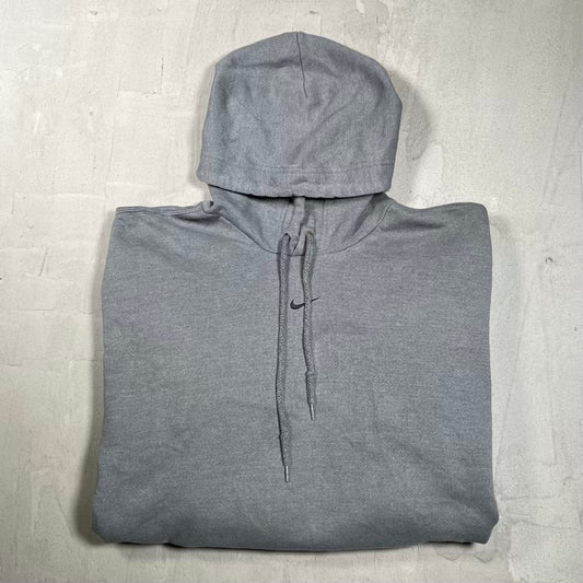 Y2K Nike Black Center Swoosh Grey Hoodie Size XL USED v20199