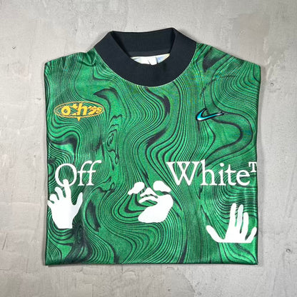 Nike Off-White Green AOP Jersey Longsleeve Size Large USED x188836