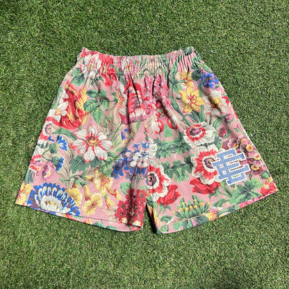 Eric Emanuel Floral Short/Blue Logo Size Medium USED x13717