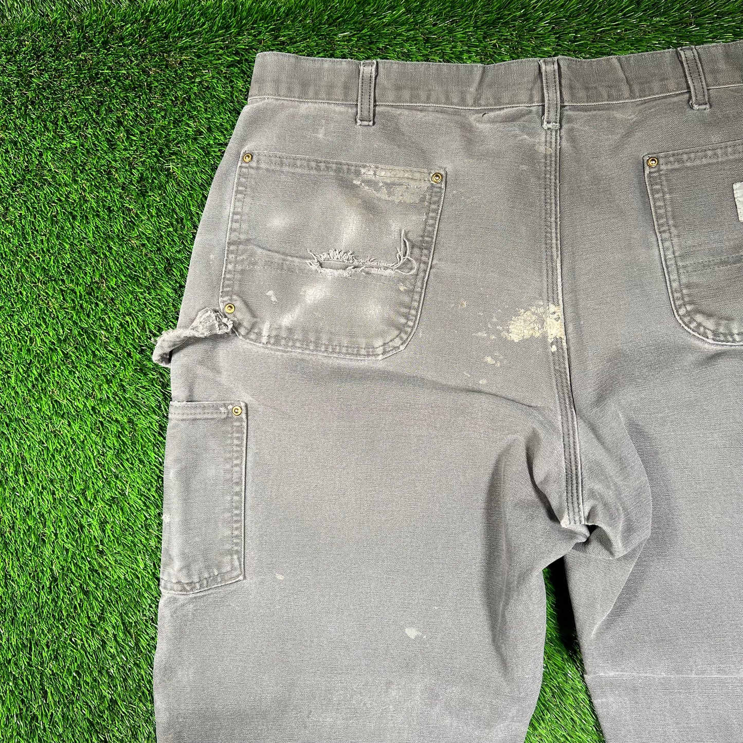 Carhartt Grey Double Knee Carpenter Pants Size 38x29 USED v18419
