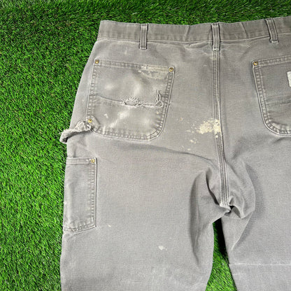 Carhartt Grey Double Knee Carpenter Pants Size 38x29 USED v18419