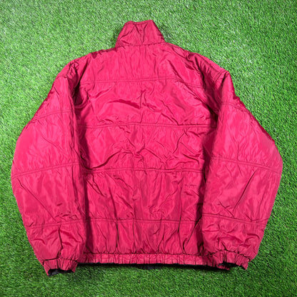 1990s Nike Black/Red Reversible Puffy Jacket Size Medium USED v18117