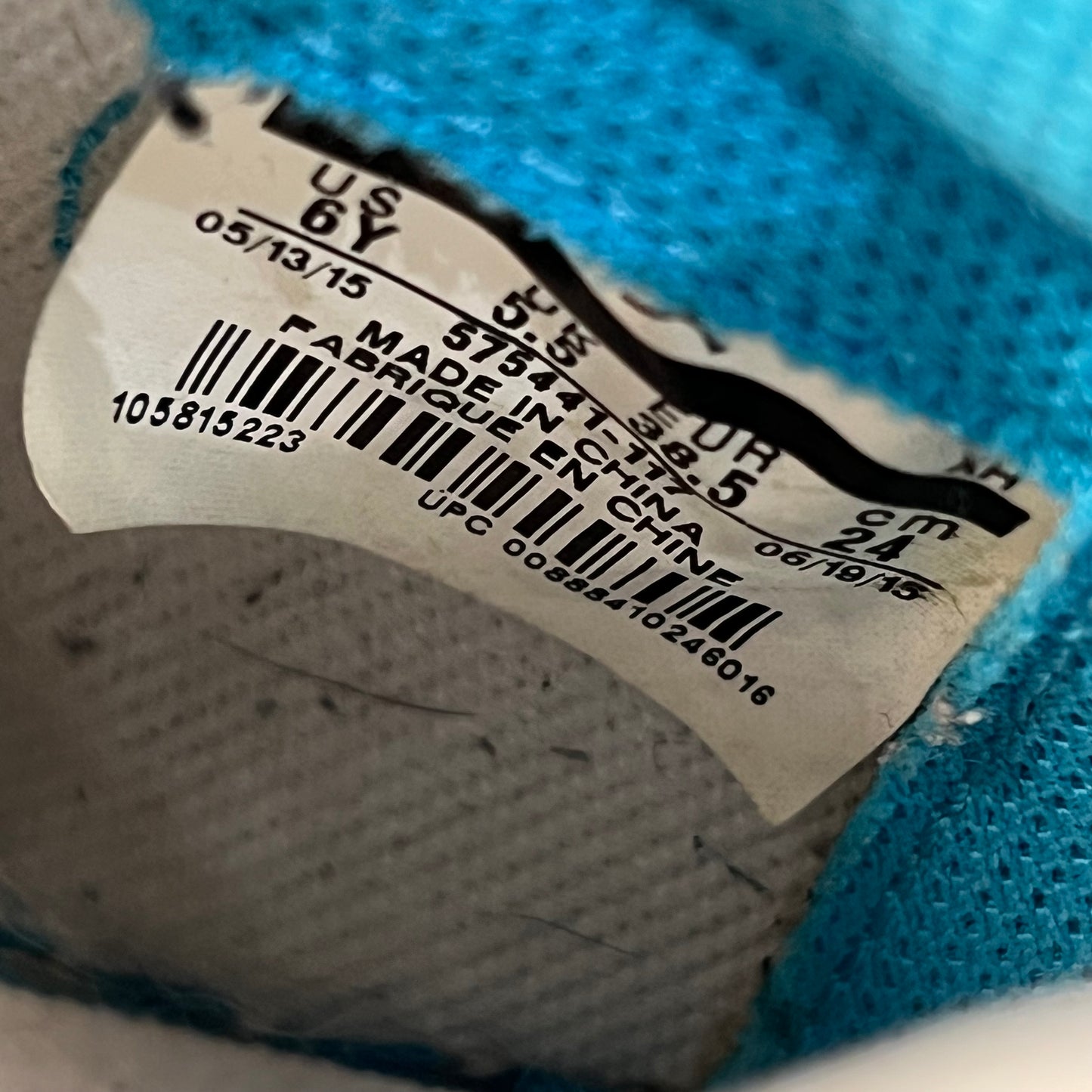 Jordan 1 High UNC (2015) Size 6y USED s19136