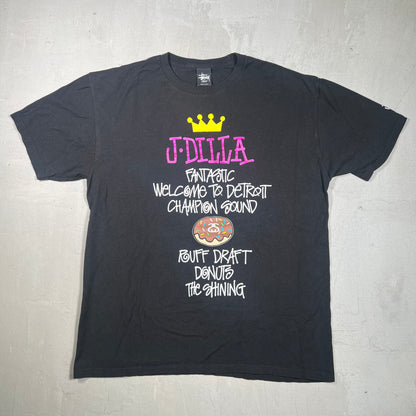 Stussy J Dilla "Dilla Day" Black Tour Tee Size Large USED x17364