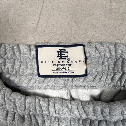 Eric Emanuel Navy/Yellow Logo Grey Sweatpants Size Small USED x17601