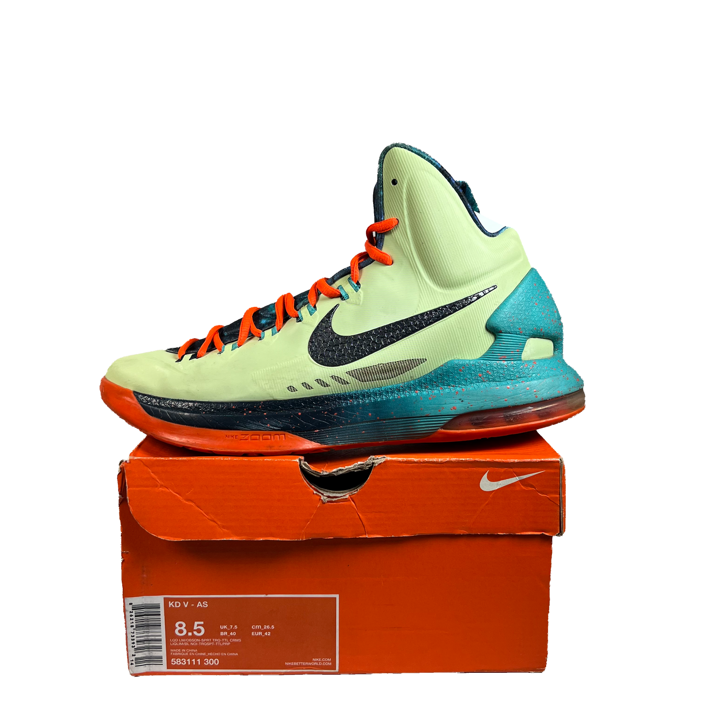 Nike KD 5 All Star Area 72 (2013) Size 8.5 USED s22127