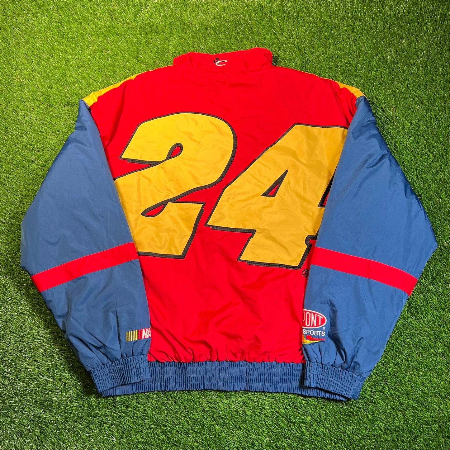 1990s Jeff Gordon 24 Nascar Red/Blue Jacket Size XL USED v18887