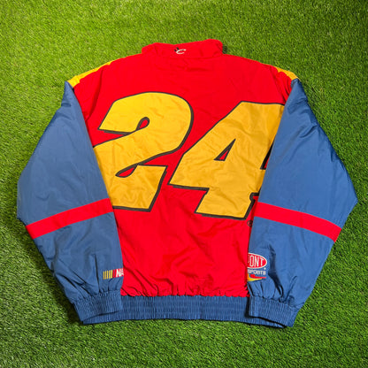 1990s Jeff Gordon 24 Nascar Red/Blue Jacket Size XL USED v18887