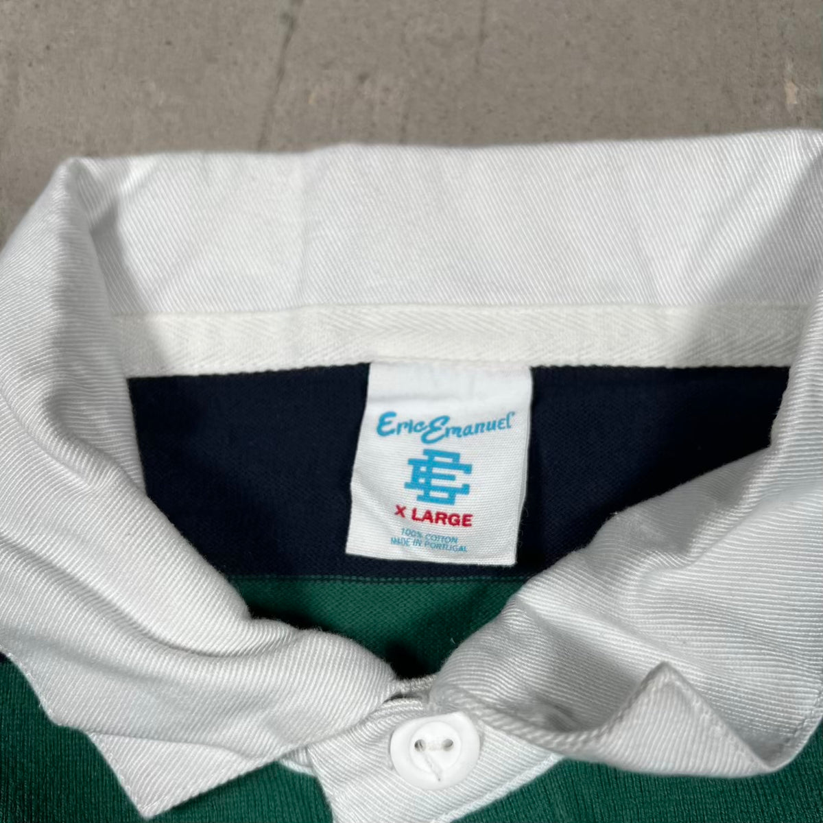 Eric Emanuel EE Blue/Green Longsleeve Rugby Size XL USED x18654