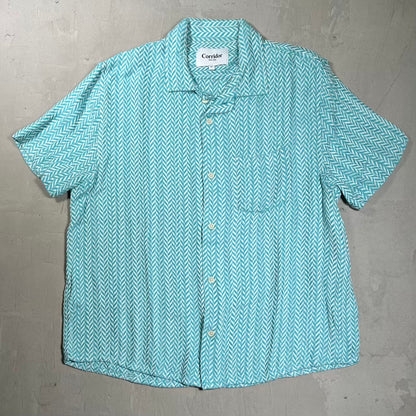 Corridor Vision SS Camp Blue Button Up Tee Size XL NEW x14707