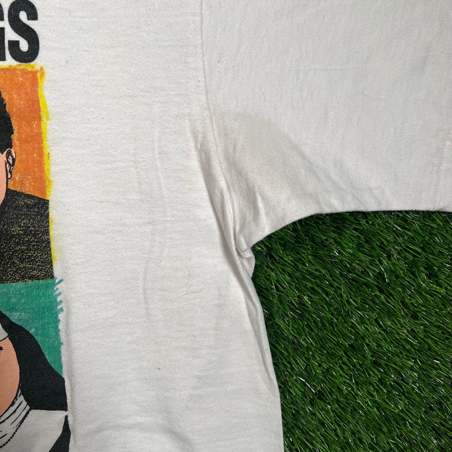 1990s Elvis Presley Recent Sighting Pop Art White Tee Size Large USED v18668