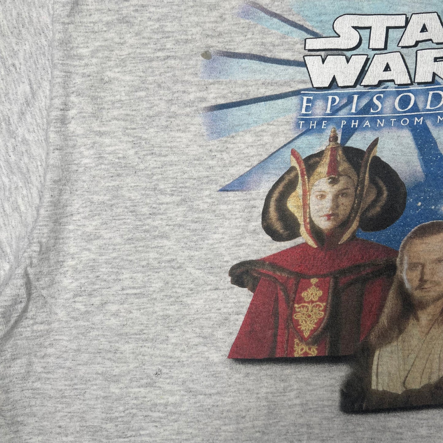Y2K Star Wars Episode The Phantom Menace Grey Tee Size XL USED v16674