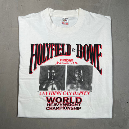 1992 Hollyfield vs Bowe White Tee Size Large USED v19518