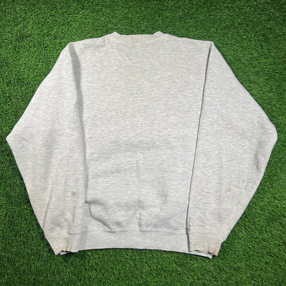 1990s Depaul University Basketball Grey Crewneck Size Large USED v18249