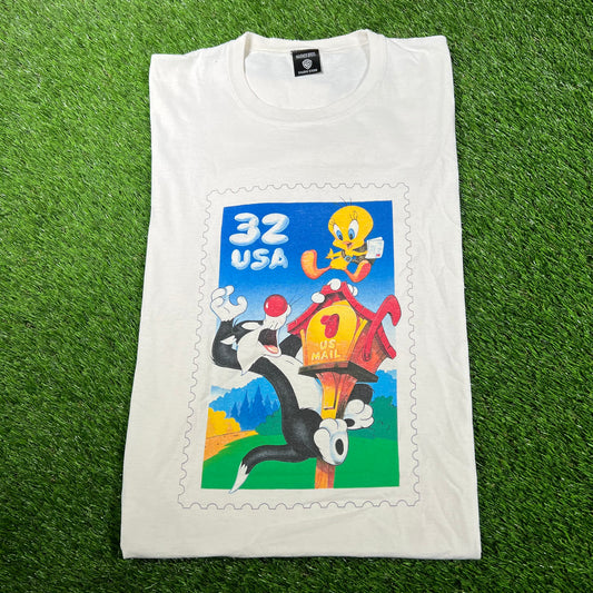 1998 Tweety and Sylvester Mail Tee Size XL USED v17044