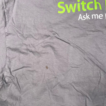 Y2K Apple "Switch Here" Grey Tee Size XL USED v18644