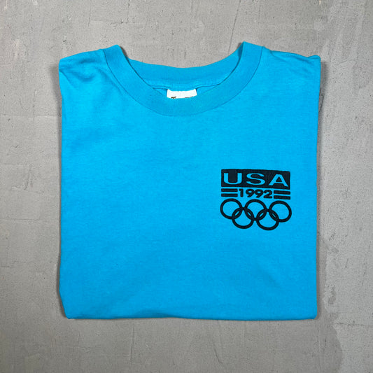 1992 USA Olympic Teal Tee Size Large USED v19222
