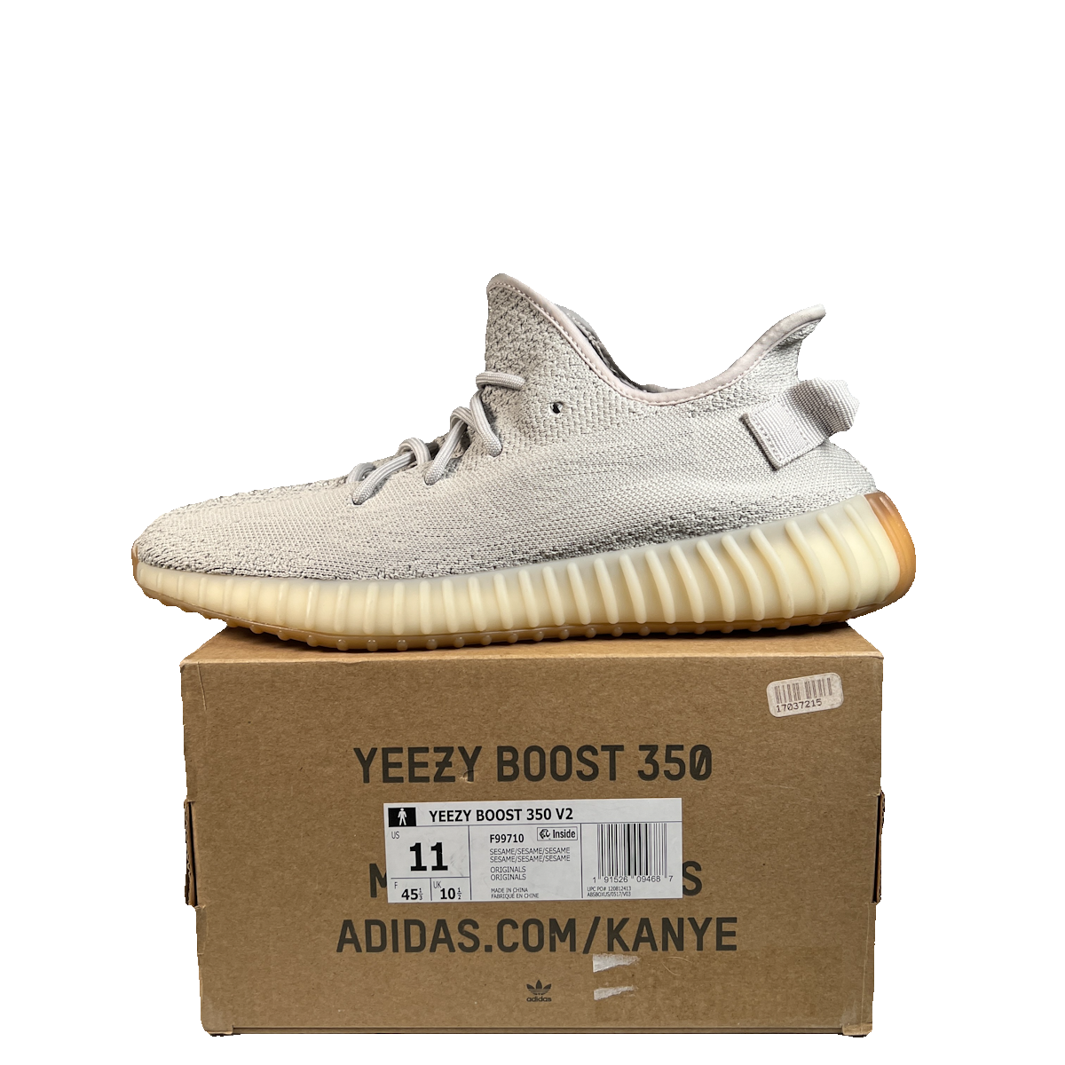 Yeezy 350 Sesame (2018) Size 11 USED s23154
