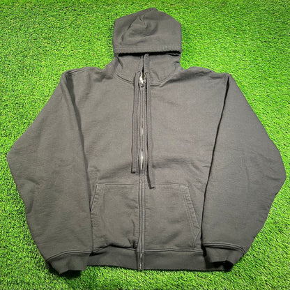 Los Angeles Apparel Double Lined Thermal Zip Up Hoodie Black Size XXL NEW x16504