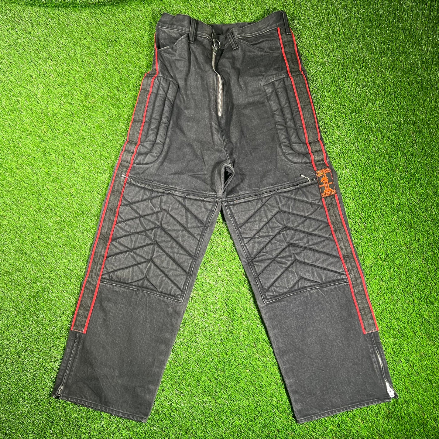 Kapital Black Denim Kountry Motocross Pants Size 2 (Medium) USED x15666