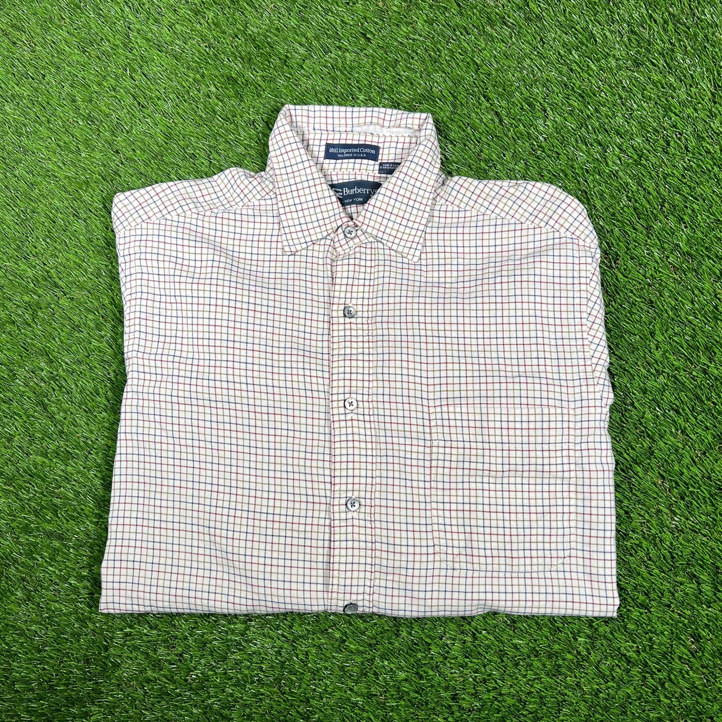1990's Burberry's Stripped Shirt Size Medium USED v17422