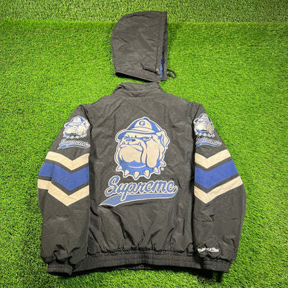 Supreme Mitchell & Ness NCAA Hooded Jacket Georgetown Black (2024) Size Small NEW x16125