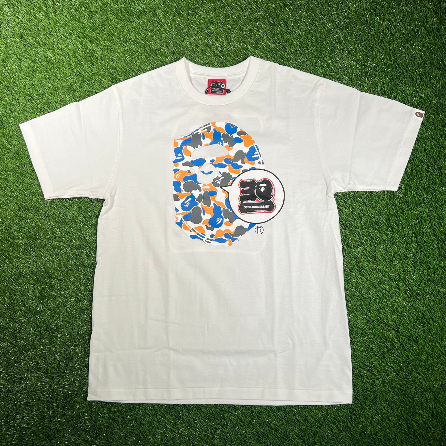 Bape 30th Anniversary White Tee w/ Box Size Medium NEW x16097