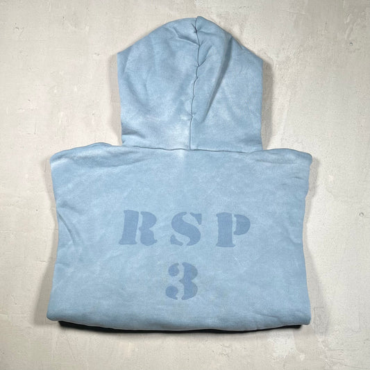GV Gallery Raspberry Hills "RSP 3" Light Blue Hoodie Size Large USED x17234