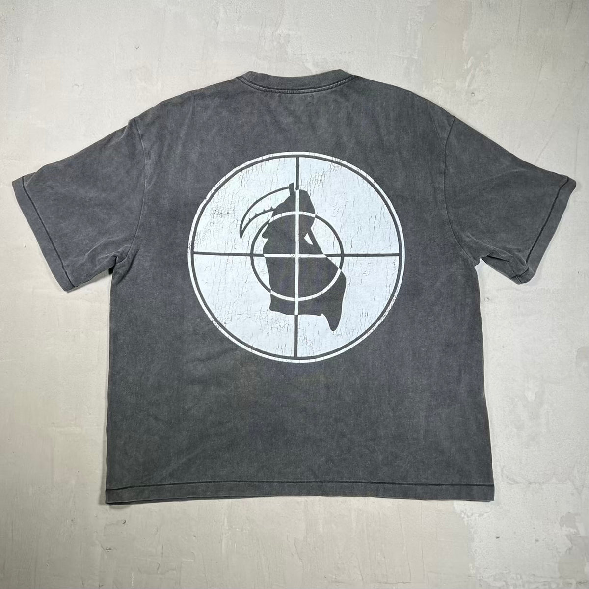 HMDD Reapers Washed Black Tee Size Large USED x18682