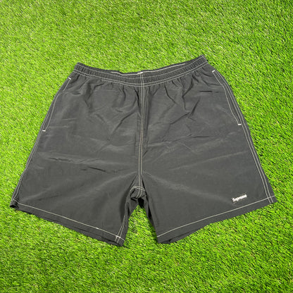 2020 Supreme Arc Logo Water Black Shorts Size Medium USED x15004