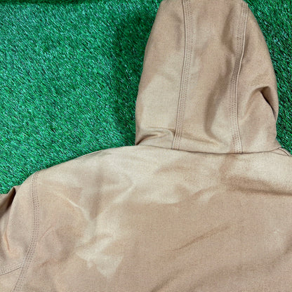 Y2K Carhartt Brown Zip Up Workwear Jacket Size Large USED v18061