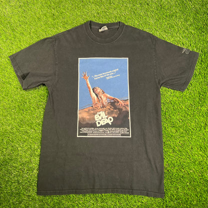Y2K The Evil Dead Black Movie Poster Tee Size Medium USED v17916