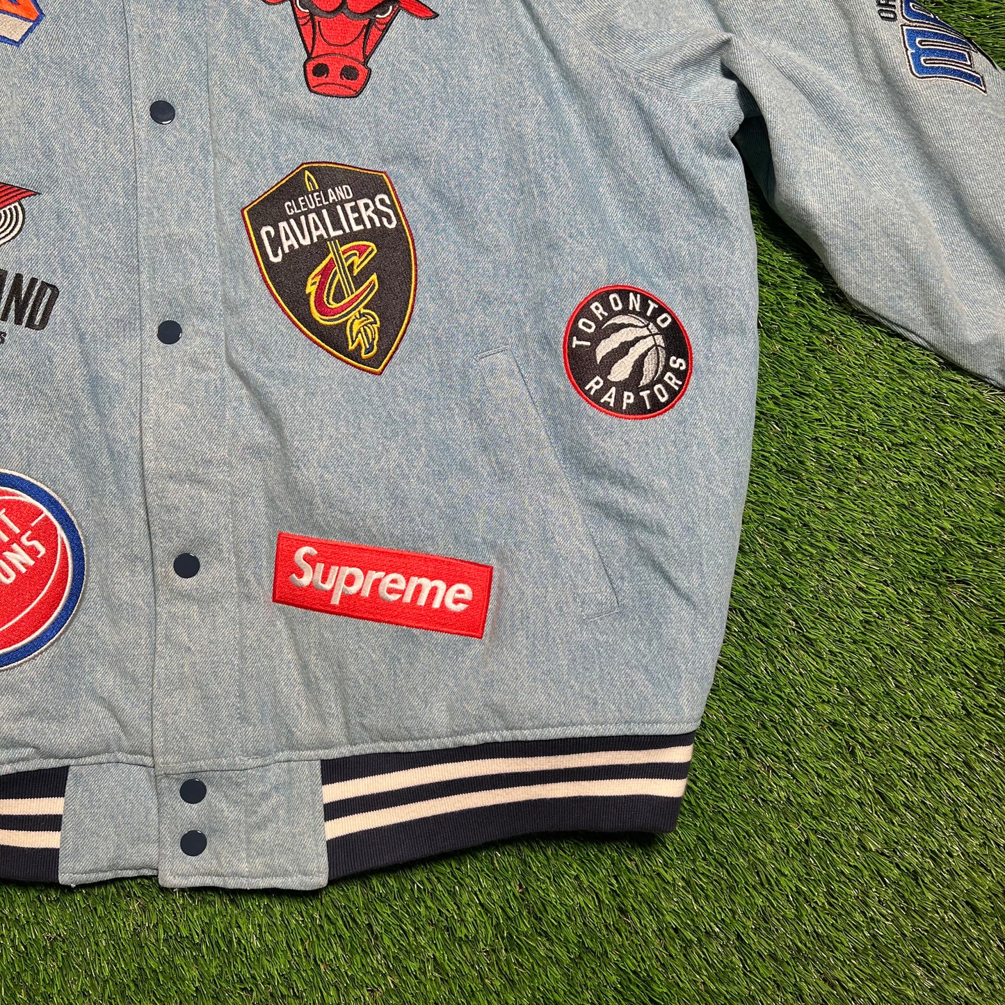 Supreme Nike NBA Teams Warm Up Denim Jacket (2018) Size XL USED x16542