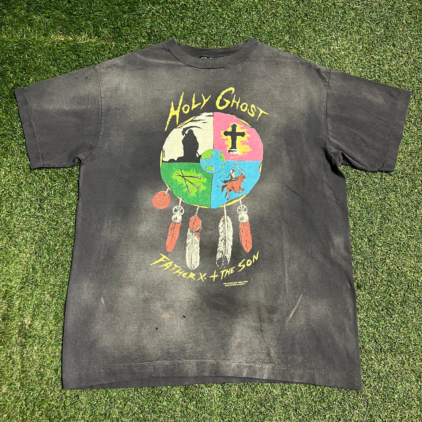 Saint West Black "Holy Ghost" Tee Size Small USED x14183