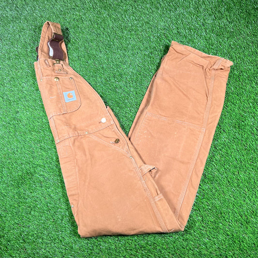 Y2K Carhartt Tan Double Knee Overall Size 32x32 USED v16957